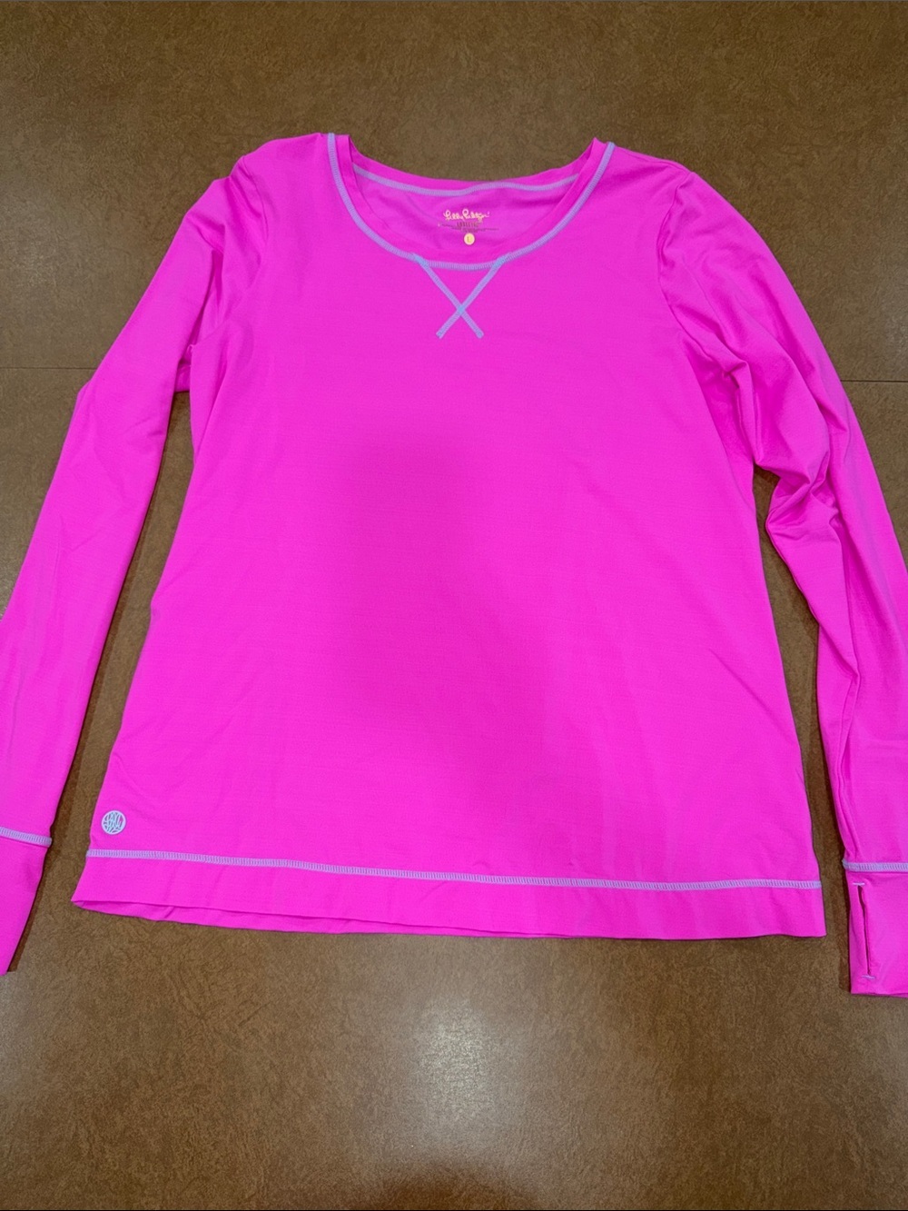 Lilly Pulitzer Luxletic Long Sleeve Performance Top - Hot Pink with Light Trim
